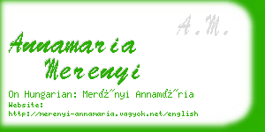 annamaria merenyi business card